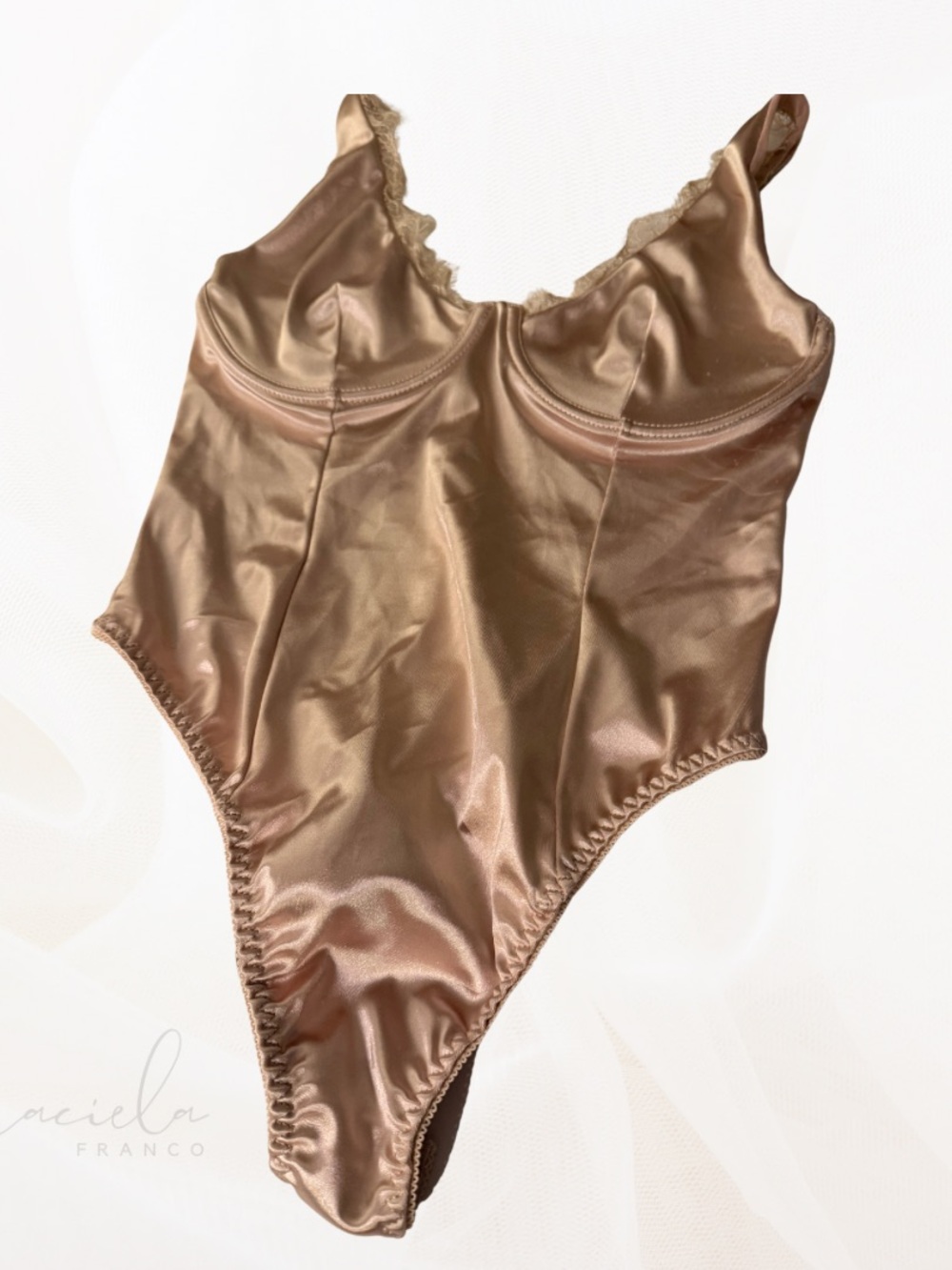 Forever 21 Light Beige Satin Bodysuit - Picture 2 of 5